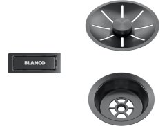 Odtoková sada InFino s přepadem C-overflow, satin dark steel - obrázek 1