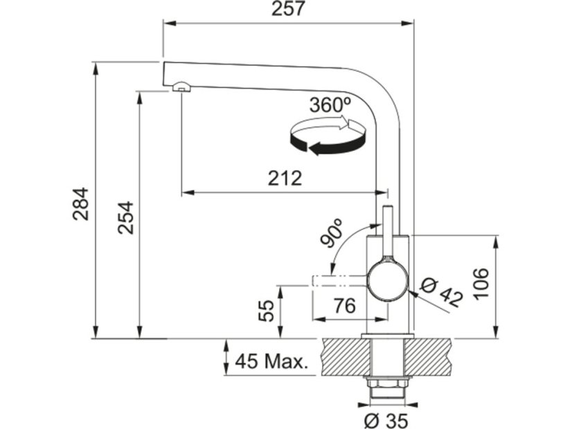 Dřezová baterie Franke FS 3230.901 LINA SMART Matná černá