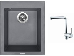 Set Sinks CUBE 410 Titanium + batéria Sinks MIX 3 chróm