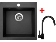 Set Sinks Viva 455 Metalblack + Vitalia černá matná Set Sinks Viva 455 Metalblack + Vitalia černá matná