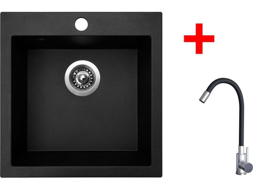 Sinks VIVA 455 Granblack + Elasta nerez/černá