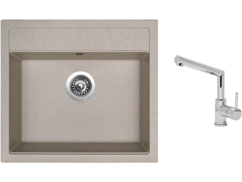 Set Sinks SOLO 560 Avena + batéria Sinks MIX 350 P chróm
