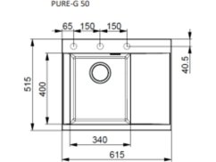 Granitový dřez Alveus Pure-G 50 QC P čierný A91 Granitový dřez Alveus Pure-G 50 QC P čierný A91