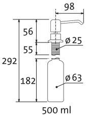 Dávkovač saponátu Sinks Line nákres