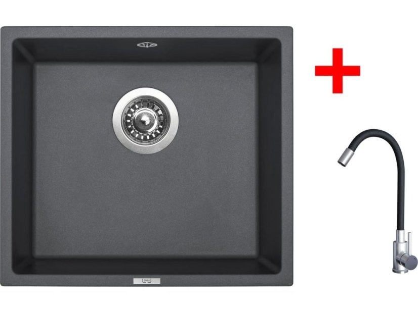 Set Sinks Frame 457 Titanium + Elasta nerez/černá