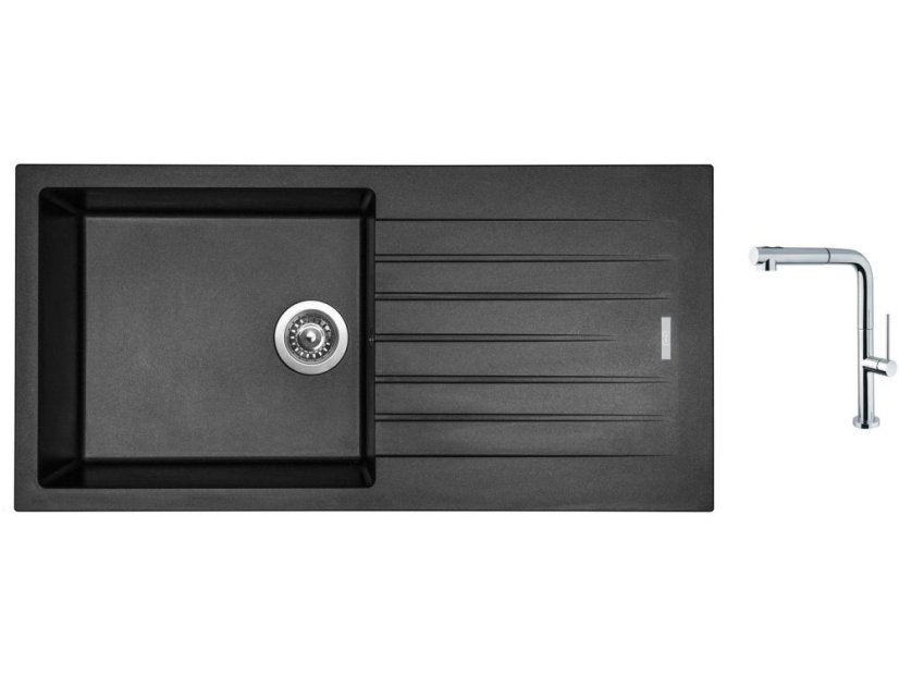 Set Sinks PERFECTO 1000 Metalblack + baterie Sinks SLIM S2 kartáčovaná