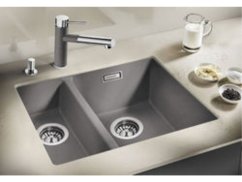 Granitový drez Blanco SUBLINE 340/160 U aluminium s tiahlom drez vpravo