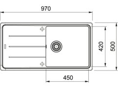Granitový dřez Franke BFG 611 Šedý kámen