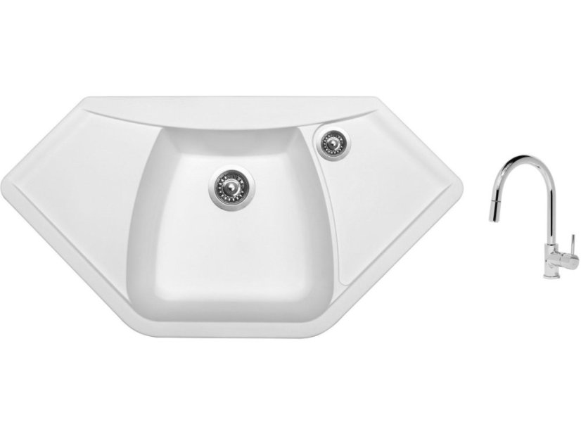 Set Sinks NAIKY 980 Milk + baterie Sinks MIX 35 P chrom