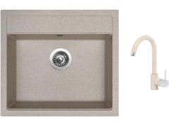 Set Sinks SOLO 560 Avena + baterie Sinks MIX 35 Avena Set Sinks SOLO 560 Avena + baterie Sinks MIX 35 Avena