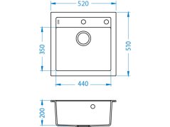 Granitový jednodrez Alveus Formic 20 Chocolate
