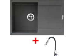 Sinks ULTIMA 790 Titanium + ELASTA S nerez/čierná