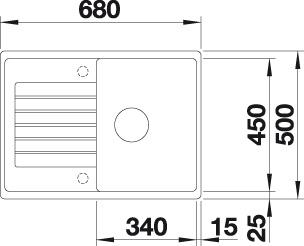 Granitový drez Blanco ZIA 45 S Compact sivá vulkán s excentrom
