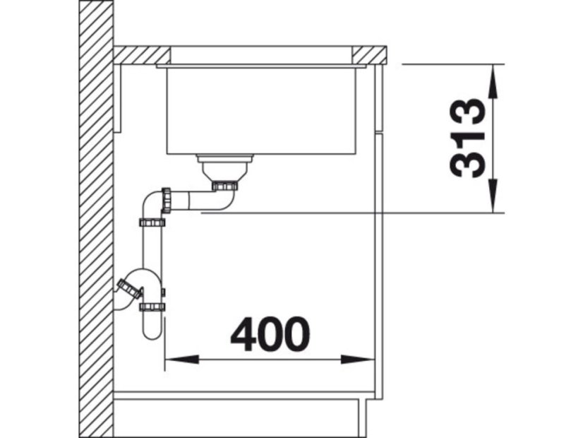 Granitový dřez Blanco SUBLINE 320-U InFino šedá skála bez táhla