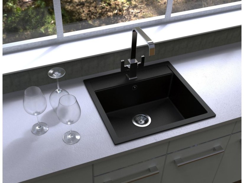 Set Sinks SOLO 560 Metalblack + baterie Sinks MIX 35 Metalblack