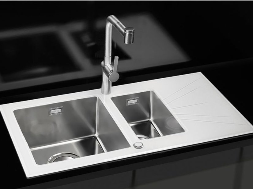 Sklenený drez Alveus Karat UP 20 L biely