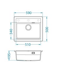 Granitový drez Alveus ATROX 30 QC čierný matný  A90