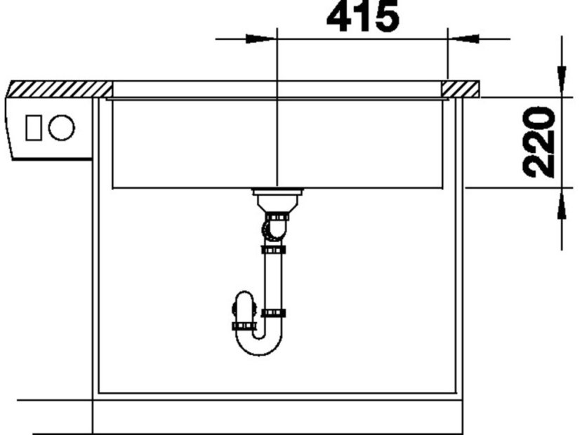 Granitový dřez Blanco SUBLINE 800 U InFino káva bez táhla