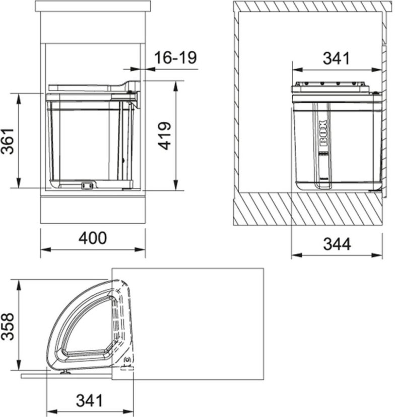 Odpadkový koš Franke Pivot
