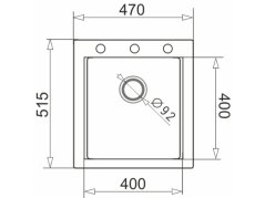 Granitový dřez Pyramis Siros 47 x 51,5 Béžová