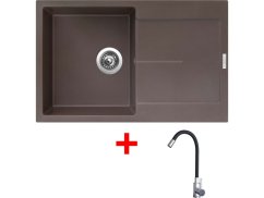 Sinks ULTIMA 790 Marone + Elasta nerez/černá