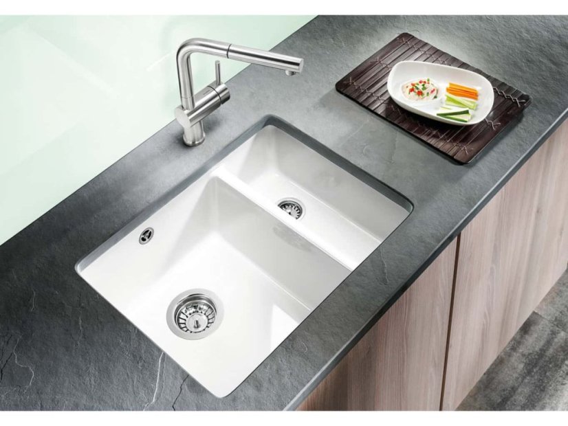 Blanco SUBLINE 350/150 U Keramika basalt s tiahlom drez vľavo