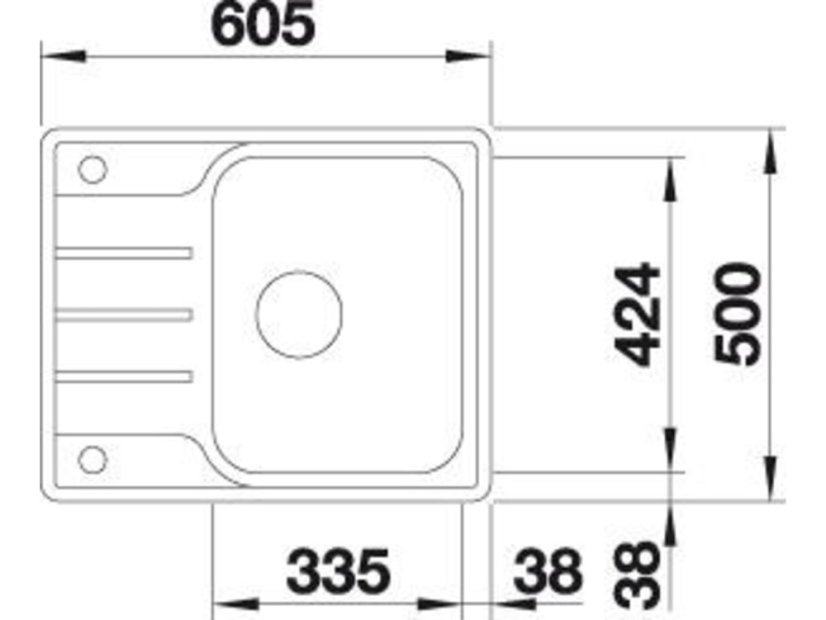 Nerezový drez Blanco LEMIS 45 S-IF Mini nerez kartáčovaný s excentrom