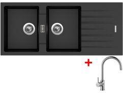 Set Sinks Perfecto 1160 Duo Metalblack + Vitalia