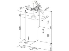 Komínová digestoř Faber CYLINDRA PLUS EV8 WH GLOSS A37