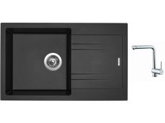 Set Sinks LINEA 780 N Metalblack + baterie Sinks MIX 3 chrom