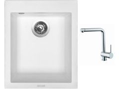 Set Sinks CUBE 410 Milk + batéria Sinks MIX 3 chróm