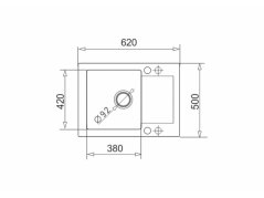 Granitový dřez Pyramis Mido 62 x 50 1B 1D Béžová