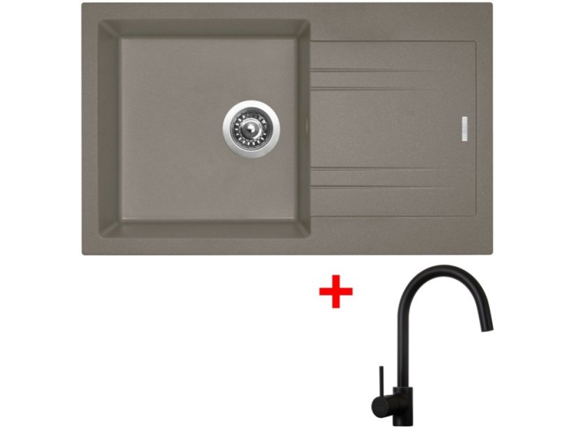Sinks LINEA 780 Truffle + Vitalia černá matná