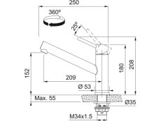 Dřezová baterie Franke FC 9290.031 ORBIT Nerez