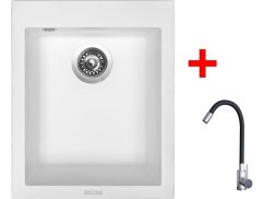 Set Sinks CUBE 410 Milk + Elasta nerez/čierná