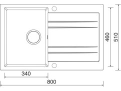 Granitový drez Sinks GRANDE 800 Granblack