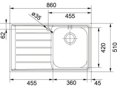 Nerezový dřez Franke NEX 611/2