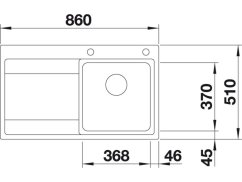 Nerezový drez Blanco Divon II 45 S-IF InFino Nerez hodvábny lesk drez vpravo