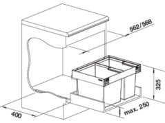 Odpadkový kôš Blanco Flexon II LOW 60/2