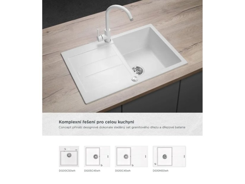 Dřezová baterie Concept BDG3334wh Bílá