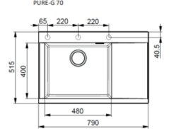 Granitový dřez Alveus PURE-G 70 L beton A80 QC