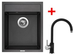 Set Sinks Classic 400 Metalblack + Vitalia GR