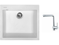 Set Sinks CUBE 560 Milk + batéria Sinks MIX 3 chróm