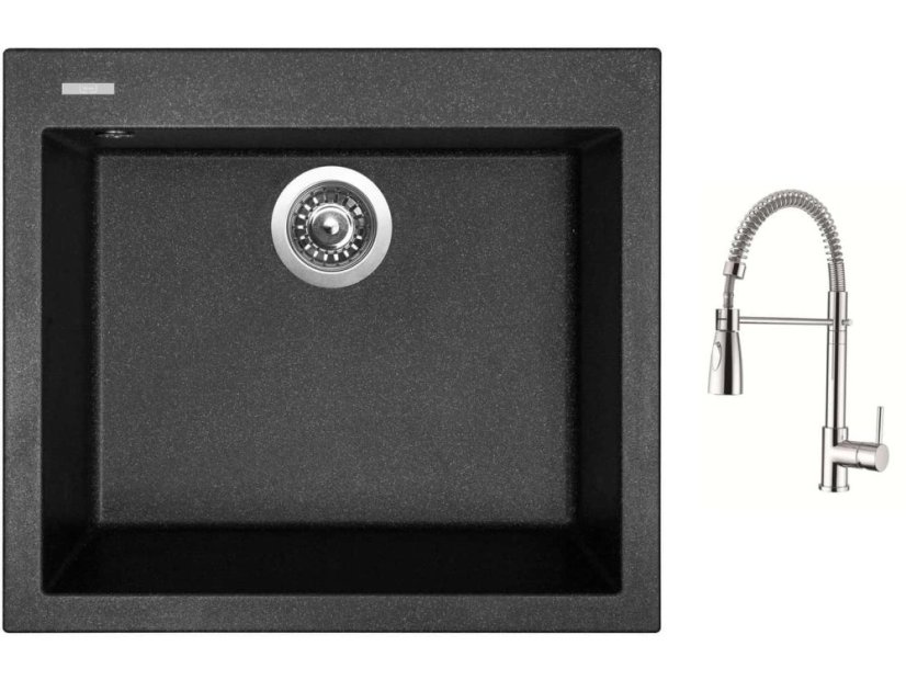 Set Sinks CUBE 560 Granblack + baterie Sinks MIX 35 PROF S chrom