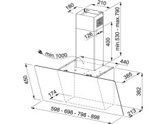 Komínová digestoř Franke FPJ 705 V BK/SS Černé sklo