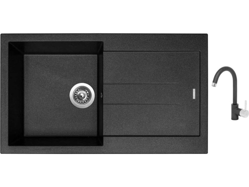 Set Sinks AMANDA 860 Metalblack + baterie Sinks MIX 35 Metalblack