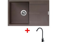 Sinks ULTIMA 790 Marone + ELASTA čierná matná