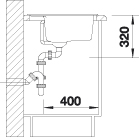 Granitový drez Blanco DALAGO 6 bielá soft s excentrom