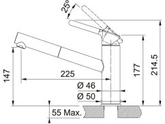 Drezová batéria Franke FC 3055.084 Orbit Šedý kameň