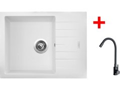 Sinks PERFECTO 650 Milk + ELASTA čierná matná